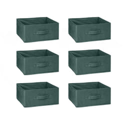 Lot de 6 boîtes de rangement en velours MIX 'N MODUL - L.31 x l.31 x H.15 cm - Kaki