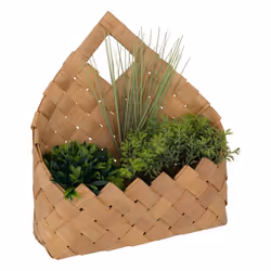 Atmosphera - Plante artificielle suspendue avec panier en fibre de bambou JIKA