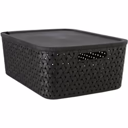 Alliez style et praticité avec ce panier de rangement tressé. Doté d'un couvercle assorti, il est parfait pour organiser vos  ...