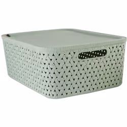 Alliez style et praticité avec ce panier de rangement tressé. Doté d'un couvercle assorti, il est parfait pour organiser vos ...