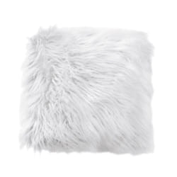 Coussin doux à poils longs Epicéa - Blanc