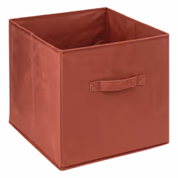 Boîte de rangement en velours MIX 'N MODUL - L.31 x l.31 x H.31 cm - Terre de sienne