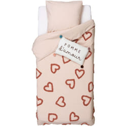 Parure de lit enfant Amour en coton tufté