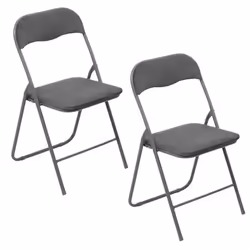 Lot de 2 chaises pliantes effet velours