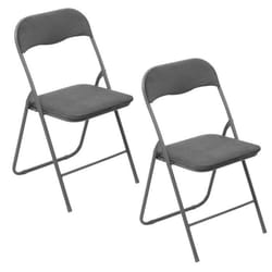 Lot de 2 chaises pliantes effet velours
