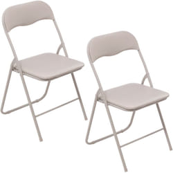 Lot de 2 chaises pliantes en PVC - Beige
