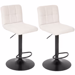 Lot de 2 chaises de bar en tissu DELEK