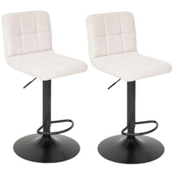 Lot de 2 chaises de bar en tissu DELEK