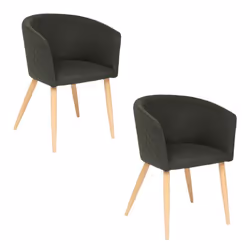 Lot de 2 fauteuils à diner en velours MARLO