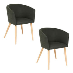 Lot de 2 fauteuils à diner en velours MARLO