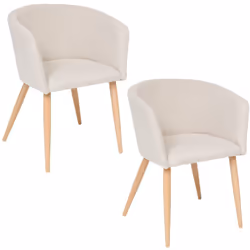 Lot de 2 fauteuils à diner en velours MARLO