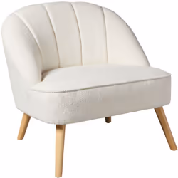 Ce fauteuil offre une assise large et basse, garnie de mousse à accueil semi-ferme pour un confort optimal. Monté sur des pie ...