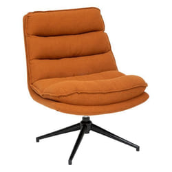 Fauteuil pivotant en tissu et pieds métal HARPER