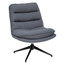 Fauteuil pivotant en tissu et pieds métal HARPER