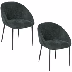 Lot de 2 chaises en tissu chenille SELISO
