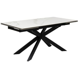 Table à manger extensible en céramique et métal pour 6 à 8 personnes