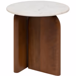 Apportez une touche d’élégance et de raffinement à votre salon avec cette table à café ronde combinant un plateau en marbre b ...