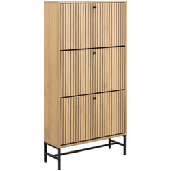 Meuble à chaussures 3 portes effet tasseaux baïkal