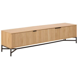 Meuble TV 3 portes effet tasseaux BAÏKAL - Beige