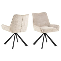 Lot de 2 chaises de salle à manger MEMPHIS - Beige