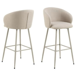 Lot de 2 tabourets de bar SÖREN - Beige