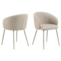 Toilinux Lot de 2 Chaises SÖREN - Beige