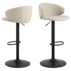 Lot de 2 tabourets de bar Sören - Beige