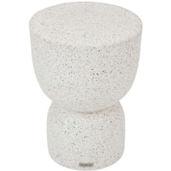 Hesperide - Table de jardin d'appoint ronde en ciment effet terrazzo timandra