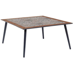 Hesperide - Table de jardin bistro carrée en acier et céramique 8 places lambada
