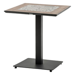 Table de jardin bistro carrée en acier et céramique 2 places LAMBADA - Graphite