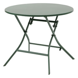 Table de jardin pliante ronde 4 places GREENSBORO - Vert olive