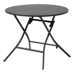 Table de jardin pliante ronde 4 places GREENSBORO - Gris graphite