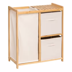 Five Simply Smart - Étagère avec 1 panier à linge et 2 paniers de rangement TIDY BOX - Beige