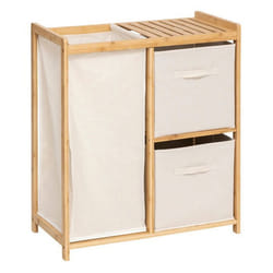 Five Simply Smart - Étagère avec 1 panier à linge et 2 paniers de rangement TIDY BOX - Beige