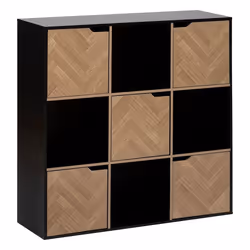 Étagère 9 cases Mix'n Door CHEVRONS - Beige et noir
