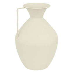 Atmosphera - Vase en métal SYLVAIN - H. 36 cm - Blanc