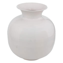 Atmosphera - Vase en métal émaillé KIAN - H. 335 cm - Blanc