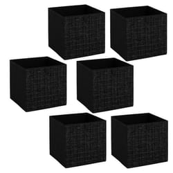 Five Simply Smart - Lot de 6 boites de rangement TWEED - L. 31 x l.31 x H. 31 cm - Noir