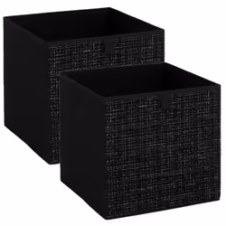 Five Simply Smart - Lot de 2 boites de rangement TWEED - L. 31 x l.31 x H. 31 cm - Noir