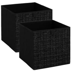 Five Simply Smart - Lot de 2 boites de rangement TWEED - L. 31 x l.31 x H. 31 cm - Noir