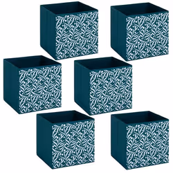 Five Simply Smart - Lot de 6 boites de rangement OLIVIA - L. 31 x l.31 x H. 31 cm - Bleu