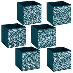 Five Simply Smart - Lot de 6 boites de rangement OLIVIA - L. 31 x l.31 x H. 31 cm - Bleu
