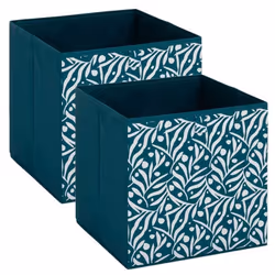 Five Simply Smart - Lot de 2 boites de rangement OLIVIA - L. 31 x l.31 x H. 31 cm - Bleu