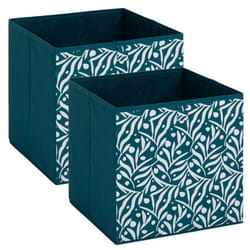 Five Simply Smart - Lot de 2 boites de rangement OLIVIA - L. 31 x l.31 x H. 31 cm - Bleu