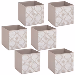 Five Simply Smart - Lot de 6 boites de rangement BOHEMA - L. 31 x l.31 x H. 31 cm - Beige