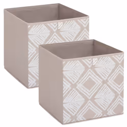 Five Simply Smart - Lot de 2 boites de rangement BOHEMA - L. 31 x l.31 x H. 31 cm - Beige