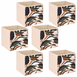 Five Simply Smart - Lot de 6 boites de rangement LAURIA - L. 31 x l.31 x H. 31 cm - Beige
