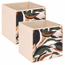 Five Simply Smart - Lot de 2 boites de rangement LAURIA - L. 31 x l.31 x H. 31 cm - Beige