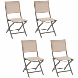 Adapté à tous les types d'espaces, même réduits, le lot de 4 chaises de jardin pliantes ESSENTIA est un classique du mobilier ...