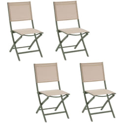 Hesperide - Lot de 4 chaises pliantes en aluminium et texaline essentia
